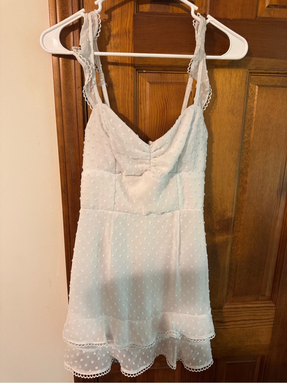 Lucy in the Sky White Swiss Dot Slip Mini Dress